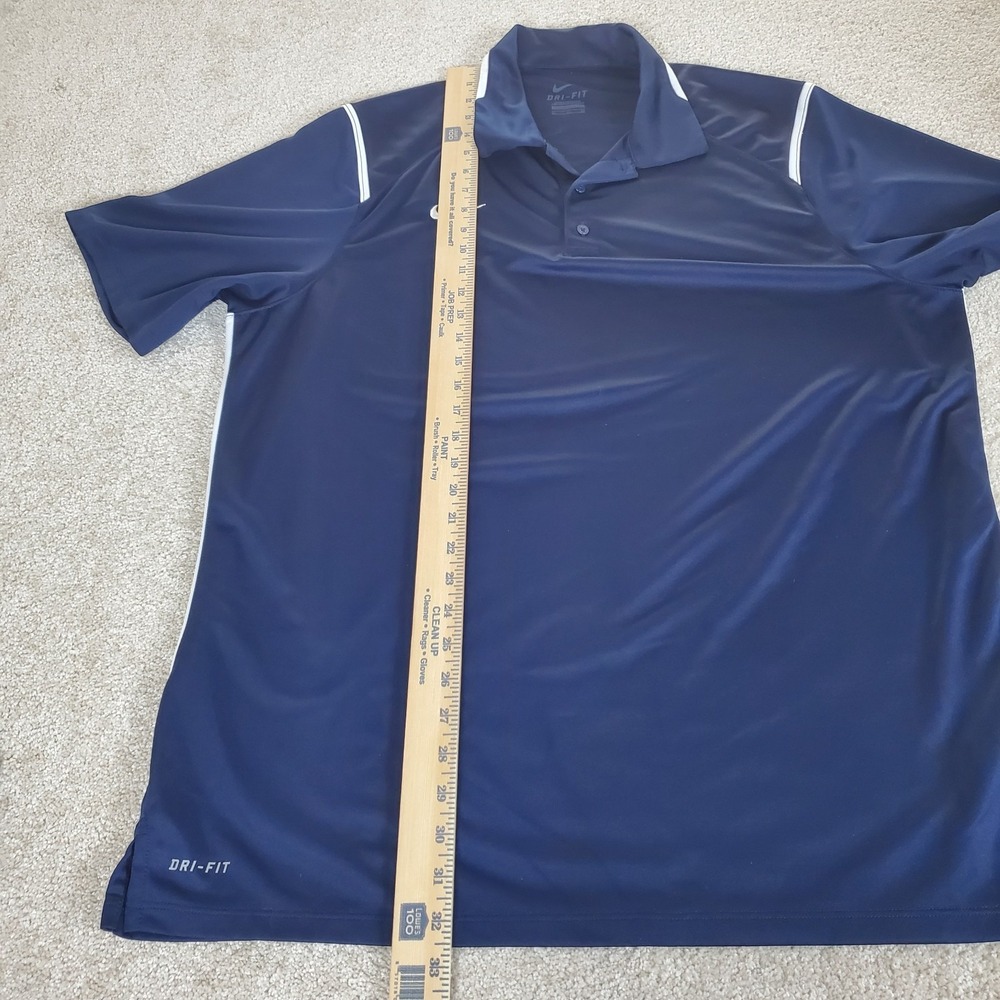 Nike Men's Polo Shirt Size XL Blue Dri-Fit White Accent - Picture 5 of 14